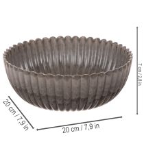 Product Round Ribbed Bowl Decorative Flower Arrangement Vessel 20cm Set of 2