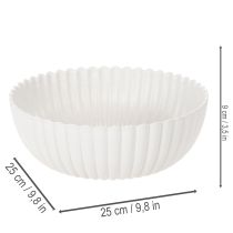 Product Large Ribbed Decorative Bowl in Light Grey – 25cm
