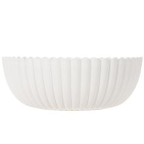 Product Large Ribbed Decorative Bowl in Light Grey – 25cm