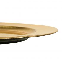 Product Plastic plate 25cm gold with gold leaf effect