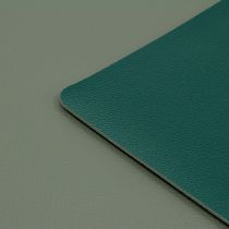 Reversible placemat faux leather green, gray 4pcs