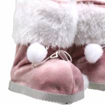 Product Christmas Tree Ornaments Plush shoe pair Gray / pink 10cm x 8cm 2pcs