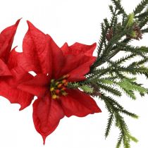 Product Decorative wreath poinsettia and coniferous branches artificially Ø30cm