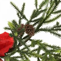 Product Decorative wreath poinsettia and coniferous branches artificially Ø30cm