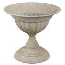 Product Cup bowl with base metal vintage grey Ø16cm H14.5cm