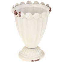 Product Cup vase metal decoration cup cream brown Ø9cm H13cm