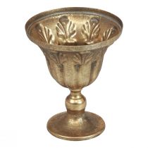 Cup vase decoration cup metal goblet gold antique Ø13cm H15.5cm