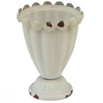 Product Cup vase metal decoration cup cream brown Ø9cm H13cm