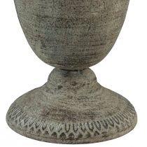 Product Cup vase metal grey/brown antique Ø20.5cm H25cm