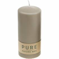 Product Pure pillar candle brown 130/60 natural wax candle sustainable stearin and rapeseed