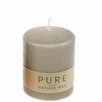 Product Pure pillar candle brown 90/70 candle sustainable stearin and natural rapeseed wax