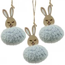 Product Puschelbunny blue deco pendant wood plush approx. 7×7×10cm 6pcs