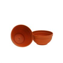 Product R-bowl plastic terracotta Ø13cm, 10 pieces