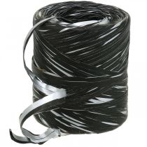 Product Raffia Ribbon Black Silver Gift Ribbon Decorative Ribbon 200m