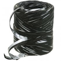 Product Raffia ribbon black silver gift ribbon deco ribbon 200m