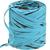 Product Decorative ribbon made of plastic, raffia, multicolor gift ribbon blue-brown L200m