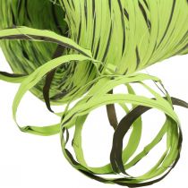 Raffia ribbon green, brown, poly raffia 200m