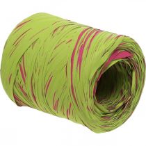 Product Raffia ribbon light green, pink, poly raffia 200m