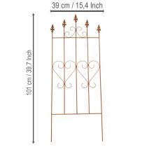 Product Trellis with heart motif, climbing aid in a romantic style for garden paths or terraces, 101cm