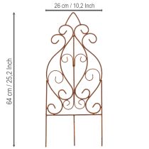 Product Trellis with a romantic design for roses and climbing plants in flower beds, 64cm