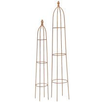 Product Trellis metal rust look obelisk 69/86cm set of 2
