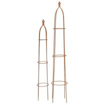 Product Trellis metal rust look obelisk 69/86cm set of 2
