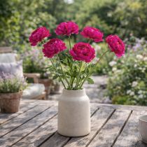 Product Artificial ranunculus as a single flower for timeless and versatile interior design, 51cm, 3 pieces