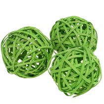 Rattanball light green Ø6cm 6pcs