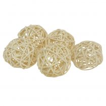 Rattan ball bleached Ø4cm 24p