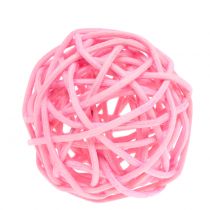 Rattan ball Pink mix Ø5cm 18pcs