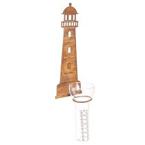 Product Rain Gauge Lighthouse Rust Look – Decorative Rain Gauge for the Garden and Fence 41cm Rust