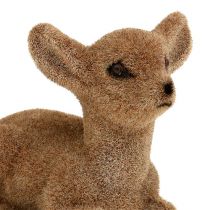 Product Deer sitting flocked 8cm 6 pcs