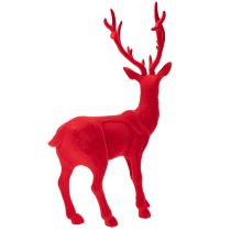 Product Large Red Flocked Standing Reindeer Decoration, 85 cm