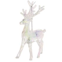 Product Reindeer Ornaments, Acrylic, Iridescent, 14 cm, Set of 4, for Christmas Decoration