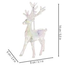 Product Reindeer Ornaments, Acrylic, Iridescent, 14 cm, Set of 4, for Christmas Decoration