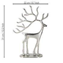 Product Reindeer decoration deer figure metal silver H31cm
