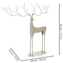 Product Deko Stag Sculpture in Mint Green Metal Finish – 48cm Antler Span