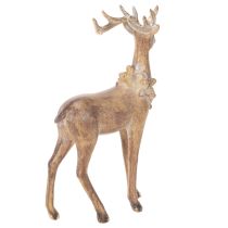 Product Decorative Polyresin Stag Figure with Antlers in Brown and Gold – 28cm