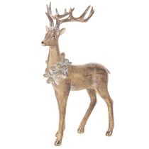 Product Dekorative Standing Deer Figure in Polyresin with Antlers and Pinecones, 41cm