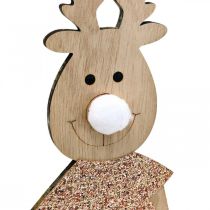 Product Reindeer wooden decorative figure standee Christmas 12×6.5cm H45cm 2pcs