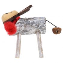 Product Wooden reindeer nature, white 11cm 6pcs