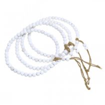 Product Decorative wooden ring Shabby Chic white Ø19cm, wedding, spring, door decoration, set of 4