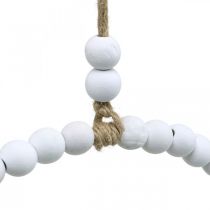 Product White pearl decorative wreath Ø28cm 4-piece set - Versatile hanging decoration for spring, wedding &amp; vintage decorations