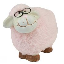 Product Pink sheep with glasses and fur ceramic 10.5×5.5×9cm 3pcs