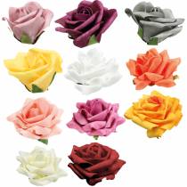 Product Foam rose Ø10cm different colors 8pcs