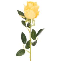 Product Artificial Yellow Long-Stem Roses Set of 12, 62cm, Silk & Plastic for Indoor Decoration