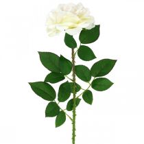 Silk flower, rose on a stem, artificial plant cream white, pink L72cm Ø13cm