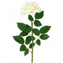 Product Silk flower, rose on a stem, artificial plant cream white, pink L72cm Ø13cm