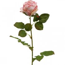 Deco rose pink, flower decoration, artificial rose L74cm Ø7cm