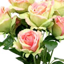 Product Artificial rose bush green, pink 55cm